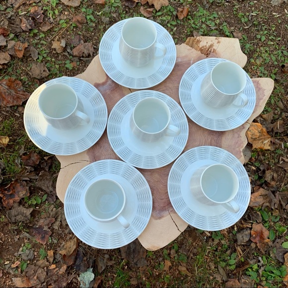 6 X Thomas design by Sigvard Bernadotte set of cups and saucers geometric design - Picture 5 of 14